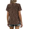 image:imageWIHOLL Women T Shirts Pleated Short Sleeve Tops Business Casual Dressy BlousesLeopard Print