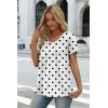 image:imageWIHOLL Women T Shirts Pleated Short Sleeve Tops Business Casual Dressy BlousesPolka Dot