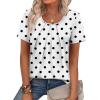 image:imageWIHOLL Women T Shirts Pleated Short Sleeve Tops Business Casual Dressy BlousesPolka Dot
