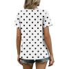 image:imageWIHOLL Women T Shirts Pleated Short Sleeve Tops Business Casual Dressy BlousesPolka Dot