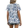 image:imageWIHOLL Women T Shirts Pleated Short Sleeve Tops Business Casual Dressy BlousesPrint 02