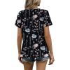 image:imageWIHOLL Women T Shirts Pleated Short Sleeve Tops Business Casual Dressy BlousesPrint 04