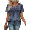 image:imageWIHOLL Women T Shirts Pleated Short Sleeve Tops Business Casual Dressy BlousesPrint 07