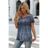 image:imageWIHOLL Women T Shirts Pleated Short Sleeve Tops Business Casual Dressy BlousesPrint 07