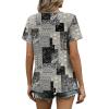 image:imageWIHOLL Women T Shirts Pleated Short Sleeve Tops Business Casual Dressy BlousesPrint 09