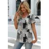 image:imageWIHOLL Women T Shirts Pleated Short Sleeve Tops Business Casual Dressy BlousesPrint 09