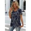 image:imageWIHOLL Women T Shirts Pleated Short Sleeve Tops Business Casual Dressy BlousesPrint 10