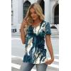 image:imageWIHOLL Women T Shirts Pleated Short Sleeve Tops Business Casual Dressy BlousesPrint 12