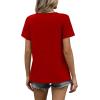 image:imageWIHOLL Women T Shirts Pleated Short Sleeve Tops Business Casual Dressy BlousesRed