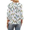 image:imageWIHOLL Womens 34 Length Sleeve Tops Crewneck Ruched Summer Shirts 2026 Business Casual Outfits Blouses Spring Clothes06  Floral Leaf
