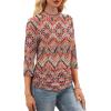 image:imageWIHOLL Womens 34 Length Sleeve Tops Crewneck Ruched Summer Shirts 2026 Business Casual Outfits Blouses Spring Clothes08  Boho