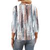 image:imageWIHOLL Womens 34 Length Sleeve Tops Crewneck Ruched Summer Shirts 2026 Business Casual Outfits Blouses Spring Clothes10  Tie Dye White