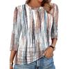 image:imageWIHOLL Womens 34 Length Sleeve Tops Crewneck Ruched Summer Shirts 2026 Business Casual Outfits Blouses Spring Clothes10  Tie Dye White