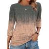 image:imageWIHOLL Womens 34 Length Sleeve Tops Crewneck Ruched Summer Shirts 2026 Business Casual Outfits Blouses Spring Clothes11  Tie Dye Coral