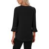 image:imageWIHOLL Womens Blouses Dressy Casual 34 Length Sleeve Tops Lace Trendy 2026 Spring Summer V Neck Shirts Vacation OutfitsBlack