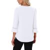 image:imageWIHOLL Womens Blouses Dressy Casual 34 Length Sleeve Tops Lace Trendy 2026 Spring Summer V Neck Shirts Vacation OutfitsClassic White