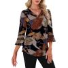 image:imageWIHOLL Womens Blouses Dressy Casual 34 Length Sleeve Tops Lace Trendy 2026 Spring Summer V Neck Shirts Vacation OutfitsFloral Print