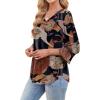 image:imageWIHOLL Womens Blouses Dressy Casual 34 Length Sleeve Tops Lace Trendy 2026 Spring Summer V Neck Shirts Vacation OutfitsFloral Print