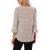 image:imageWIHOLL Womens Blouses Dressy Casual 34 Length Sleeve Tops Lace Trendy 2026 Spring Summer V Neck Shirts Vacation OutfitsPrint Brown