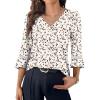 image:imageWIHOLL Womens Blouses Dressy Casual 34 Length Sleeve Tops Lace Trendy 2026 Spring Summer V Neck Shirts Vacation OutfitsPrint Dots