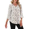 image:imageWIHOLL Womens Blouses Dressy Casual 34 Length Sleeve Tops Lace Trendy 2026 Spring Summer V Neck Shirts Vacation OutfitsPrint Dots