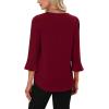 image:imageWIHOLL Womens Blouses Dressy Casual 34 Length Sleeve Tops Lace Trendy 2026 Spring Summer V Neck Shirts Vacation OutfitsWine Red