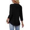 image:imageWIHOLL Womens Blouses Dressy Casual 34 Length Sleeve Tops Spring Summer Shirts Business Casual Outfits VacationBlack
