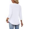 image:imageWIHOLL Womens Blouses Dressy Casual 34 Length Sleeve Tops Spring Summer Shirts Business Casual Outfits VacationClassic White