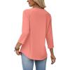 image:imageWIHOLL Womens Blouses Dressy Casual 34 Length Sleeve Tops Spring Summer Shirts Business Casual Outfits VacationCoral