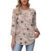 image:imageWIHOLL Womens Blouses Dressy Casual 34 Length Sleeve Tops Spring Summer Shirts Business Casual Outfits VacationFloral Apricot