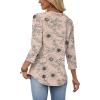 image:imageWIHOLL Womens Blouses Dressy Casual 34 Length Sleeve Tops Spring Summer Shirts Business Casual Outfits VacationFloral Apricot