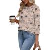 image:imageWIHOLL Womens Blouses Dressy Casual 34 Length Sleeve Tops Spring Summer Shirts Business Casual Outfits VacationFloral Apricot
