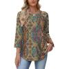 image:imageWIHOLL Womens Blouses Dressy Casual 34 Length Sleeve Tops Spring Summer Shirts Business Casual Outfits VacationFloral Boho