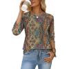 image:imageWIHOLL Womens Blouses Dressy Casual 34 Length Sleeve Tops Spring Summer Shirts Business Casual Outfits VacationFloral Boho