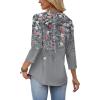 image:imageWIHOLL Womens Blouses Dressy Casual 34 Length Sleeve Tops Spring Summer Shirts Business Casual Outfits VacationFloral Grey