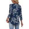 image:imageWIHOLL Womens Blouses Dressy Casual 34 Length Sleeve Tops Spring Summer Shirts Business Casual Outfits VacationFloral Navy