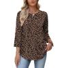 image:imageWIHOLL Womens Blouses Dressy Casual 34 Length Sleeve Tops Spring Summer Shirts Business Casual Outfits VacationPattern Leopard