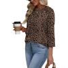 image:imageWIHOLL Womens Blouses Dressy Casual 34 Length Sleeve Tops Spring Summer Shirts Business Casual Outfits VacationPattern Leopard