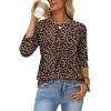 image:imageWIHOLL Womens Blouses Dressy Casual 34 Length Sleeve Tops Spring Summer Shirts Business Casual Outfits VacationPattern Leopard