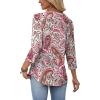 image:imageWIHOLL Womens Blouses Dressy Casual 34 Length Sleeve Tops Spring Summer Shirts Business Casual Outfits VacationPattern Pink Boho