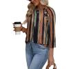 image:imageWIHOLL Womens Blouses Dressy Casual 34 Length Sleeve Tops Spring Summer Shirts Business Casual Outfits VacationPattern Striped