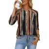 image:imageWIHOLL Womens Blouses Dressy Casual 34 Length Sleeve Tops Spring Summer Shirts Business Casual Outfits VacationPattern Striped