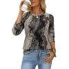 image:imageWIHOLL Womens Blouses Dressy Casual 34 Length Sleeve Tops Spring Summer Shirts Business Casual Outfits VacationPattern Tie Dye
