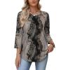 image:imageWIHOLL Womens Blouses Dressy Casual 34 Length Sleeve Tops Spring Summer Shirts Business Casual Outfits VacationPattern Tie Dye