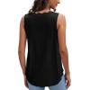 image:imageWIHOLL Womens Loose Fit V Neck Lace Sleeveless Summer Tank Top1black