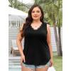 image:imageWIHOLL Womens Loose Fit V Neck Lace Sleeveless Summer Tank Top1black