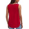 image:imageWIHOLL Womens Loose Fit V Neck Lace Sleeveless Summer Tank Top1red