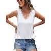 image:imageWIHOLL Womens Loose Fit V Neck Lace Sleeveless Summer Tank Top1white