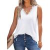 image:imageWIHOLL Womens Loose Fit V Neck Lace Sleeveless Summer Tank Top1white