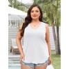 image:imageWIHOLL Womens Loose Fit V Neck Lace Sleeveless Summer Tank Top1white